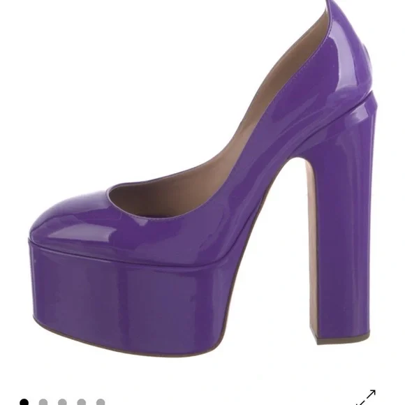 Valentino Glossy Purple Platform Heels - Picture 3 of 4